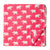 Red and white screen printed pure cotton fabric with elephant design