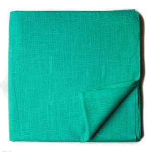 Blue Plain Textured Cotton Slub Fabric