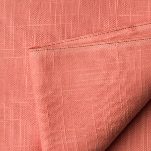 Peach Plain Textured Cotton Slub Fabric