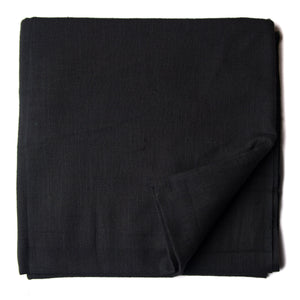 Black Plain Textured Cotton Slub Fabric