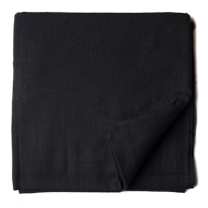 Precut 0.75 meters -Black Plain Textured Cotton Slub Fabric