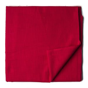 Red Plain Textured Cotton Slub Fabric