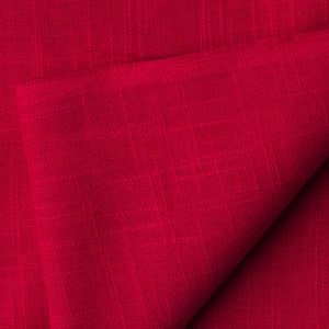 Precut 0.25 meters -Red Plain Textured Cotton Slub Fabric