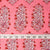 Precut 0.75 meter - Pink & Red Cotton Fabric with Floral Print