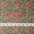 Precut 0.25 meters -Orange & Brown Cotton Fabric with Floral Print