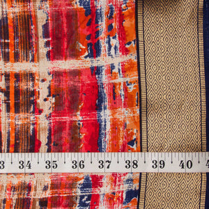 Precut 0.75 meter - Pink & Blue Printed Cotton Fabric