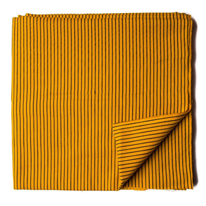 Precut 1meter - Black & Yellow Textured Printed Cotton Fabric