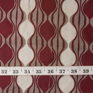 Precut 1meter - Maroon & Red Printed Cotton Fabric