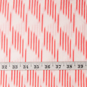 Precut 0.75 meter - Pink & White Printed Cotton Fabric