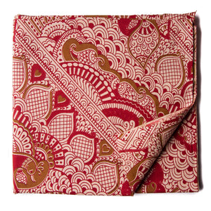 Precut 1 meter -Red Printed Cotton Fabric