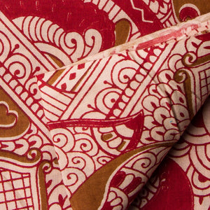 Precut 1 meter -Red Printed Cotton Fabric
