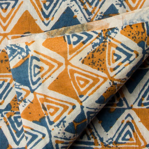 Precut 1meter - Blue Printed Cotton Fabric
