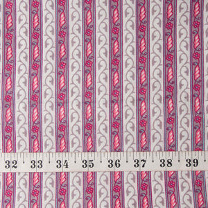 Precut 0.50 meters -Pink & White Printed Cotton Fabric