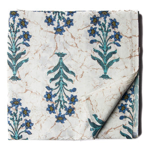 Precut 1meter - Blue Printed Cotton Fabric
