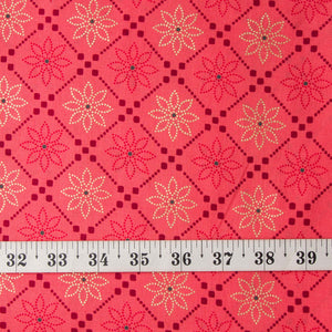 Precut 1meter - Pink Printed Cotton Fabric