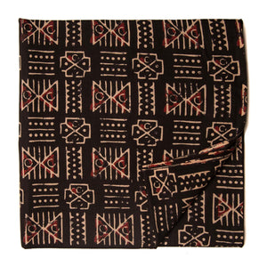 Black and Off white Screen printed Pure Cotton Fabric  with abstract design
