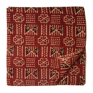 Off white and Maroon Screen printed Pure Cotton Fabric  with abstract design