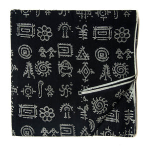 Black and White Screen printed Pure Cotton Fabric  with abstract design