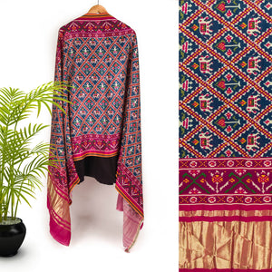 Viscose Gaji Cotton Silk Printed Dupatta with Golden Border