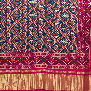 Viscose Gaji Cotton Silk Printed Dupatta with Golden Border