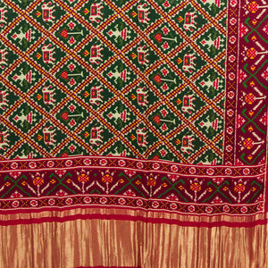 Viscose Gaji Cotton Silk Printed Dupatta with Golden Border