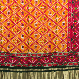 Viscose Gaji Cotton Silk Printed Dupatta with Golden Border
