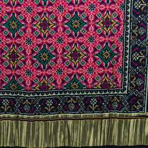 Viscose Gaji Cotton Silk Printed Dupatta with Golden Border