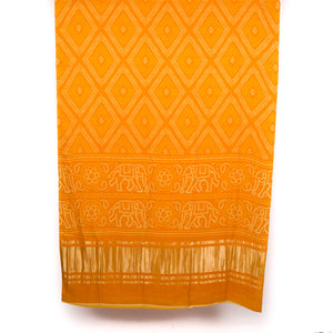 Viscose Gaji Cotton Silk Printed Dupatta with Golden Border