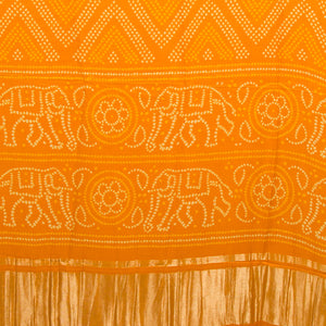 Viscose Gaji Cotton Silk Printed Dupatta with Golden Border