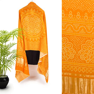 Viscose Gaji Cotton Silk Printed Dupatta with Golden Border