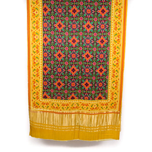 Viscose Gaji Cotton Silk Printed Dupatta with Golden Border