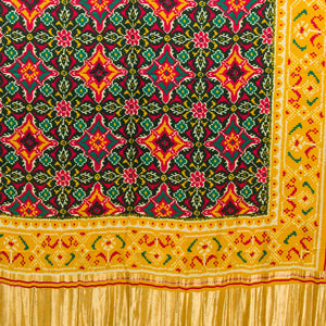 Viscose Gaji Cotton Silk Printed Dupatta with Golden Border