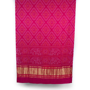 Viscose Gaji Cotton Silk Printed Dupatta with Golden Border