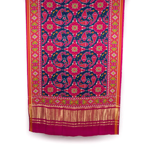 Viscose Gaji Cotton Silk Printed Dupatta with Golden Border