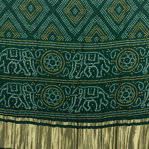 Viscose Gaji Cotton Silk Printed Dupatta with Golden Border