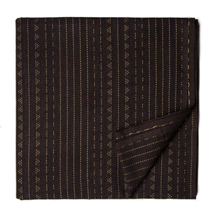 Black South Cotton Jacquard Fabric with lines