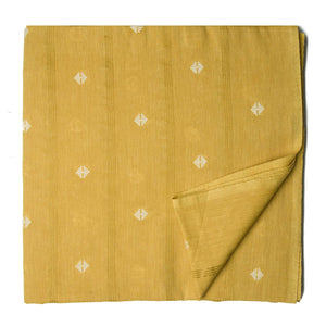 Yellow South Cotton Jacquard Fabric with Motifs