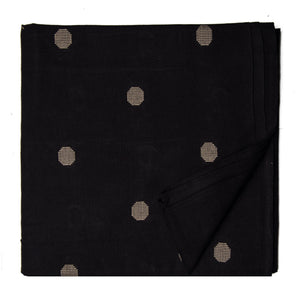 Black South Cotton Jacquard Fabric with Golden dots