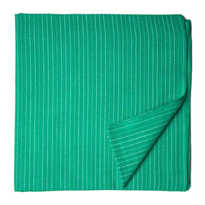 Green South Cotton Jacquard Fabric with Stripes