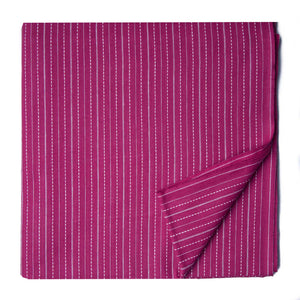Pink South Cotton Jacquard Fabric with Stripes