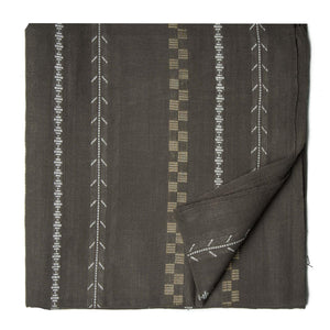Grey South Cotton Jacquard Fabric with Stripes