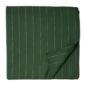 Green South Cotton Jacquard Fabric with Stripes