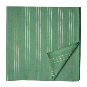 Green South Cotton Jacquard Fabric with lines