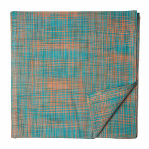 Blue and Orange South Cotton Jacquard Fabric with brush finish