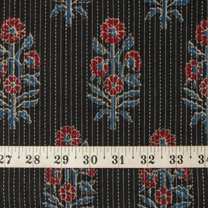 Precut 0.75 meters -Printed Kantha Cotton Fabric