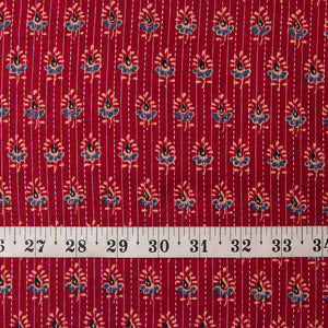 Precut 1 meter - Printed Kantha Cotton Fabric