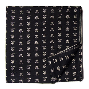 Black and White Printed Cotton Fabric with floral print